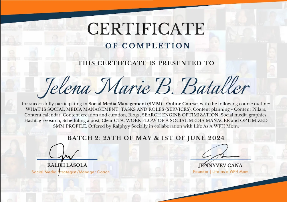 SMM Course Certificate